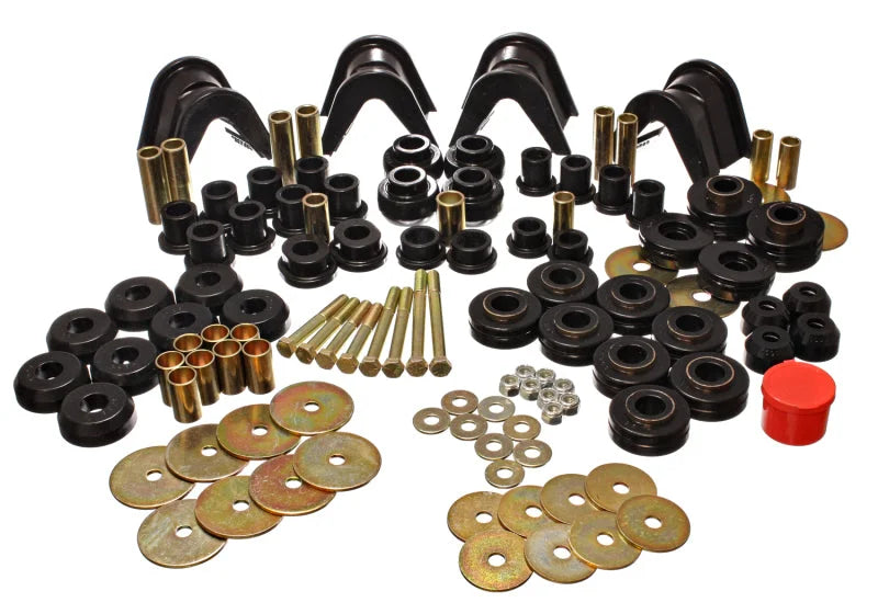 Energy Suspension 66-77 Ford Bronco 4WD (w/ 4 Deg C-Bushings) Black Hyper-Flex Master Bushing Set - Main Product View