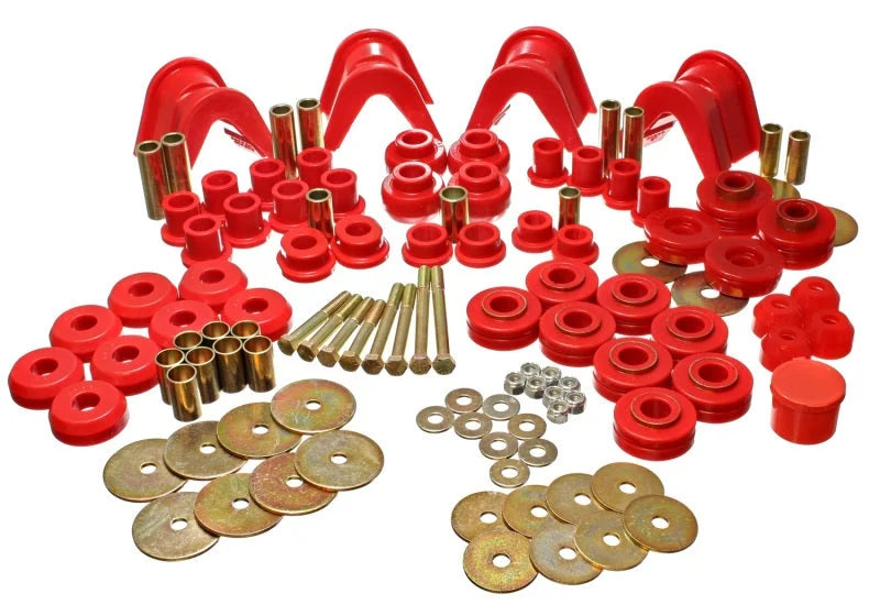 Energy Suspension 66-77 Ford Bronco 4WD (w/ 4 Deg C-Bushings) Red Hyper-Flex Master Bushing Set - Side View