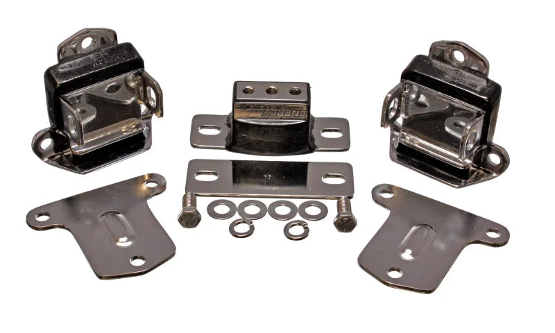 Energy Suspension 67-72 Chevrolet Camaro Black Motor and Transmission Mounts; Chrome Finish - Main Product View