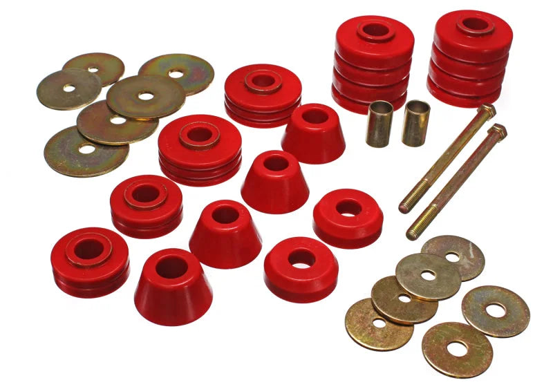 Energy Suspension 67-72 GM 3/4 Ton C-20/C2500 / 1 Ton C-30/C3500 2WD Red Body(cab) Mount Set - Main Product View