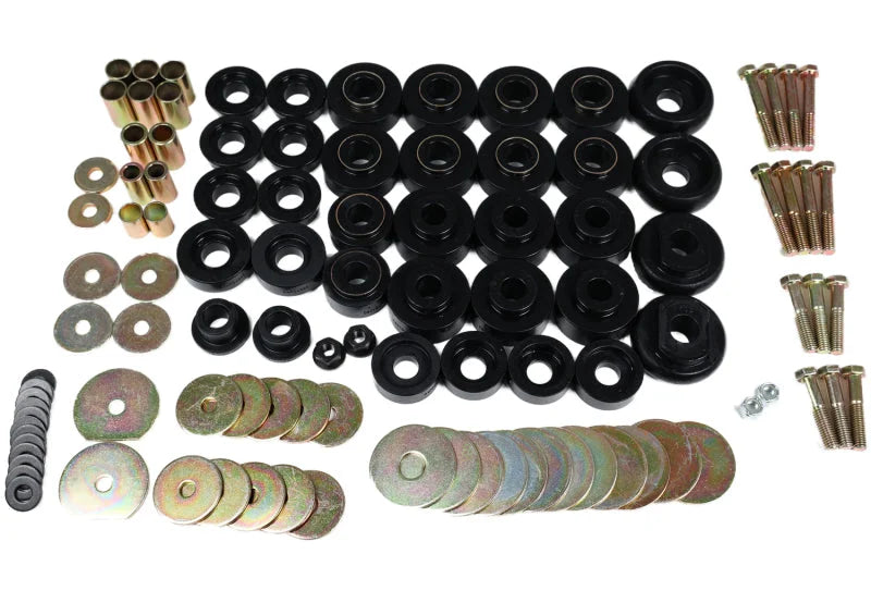 Energy Suspension 68-70 Chevrolet Biscayne/Bel Air/Caprice/Impala Body Mount Set w/ Hardware - Black - Back View