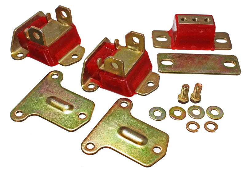 Energy Suspension 69-72 Camaro/70-73 Monte Carlo Red Complete Motor&Trans Mount Set Zinc Finish - Main Product View