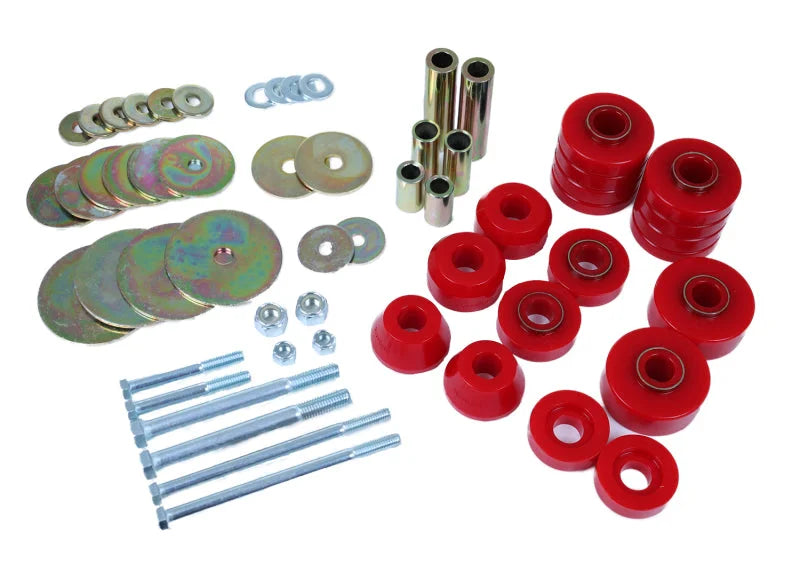 Energy Suspension 69-72 GMC C1500 Pickup Red Body Mount Bushing Set - Side View