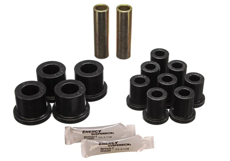 Energy Suspension 70-72 Dodge Charger (w/ 1-1/2in Main Eye) Black Rear Leaf Spring Bushing Set - Main Product View