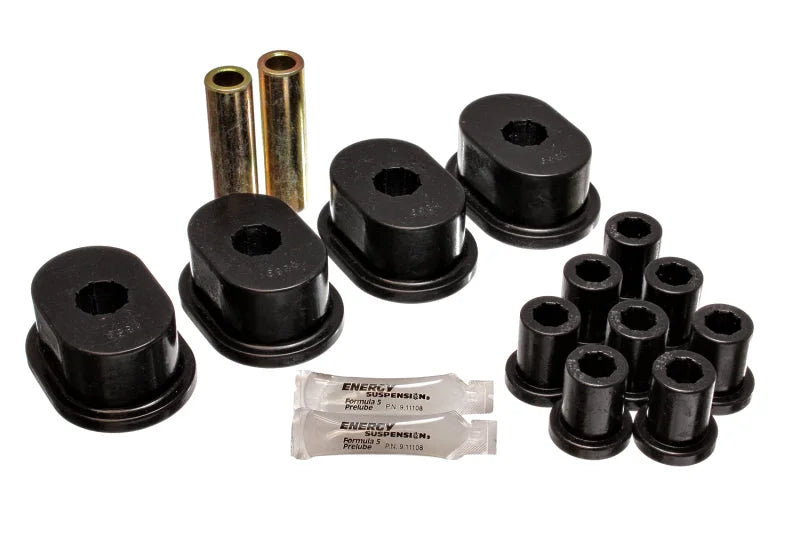 Energy Suspension 73-79 B-Body (Charger/Coronet/Satellite/GTX) Black Rear Leaf Spring Bushing Set - Main Product View