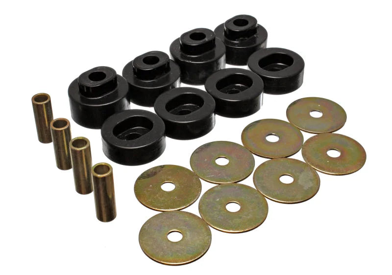 Energy Suspension 73-79 Chrysler RWD B-Body (Charger/GTX/Roadrunner/Superbee) Black Body Mount Set - Main Product View
