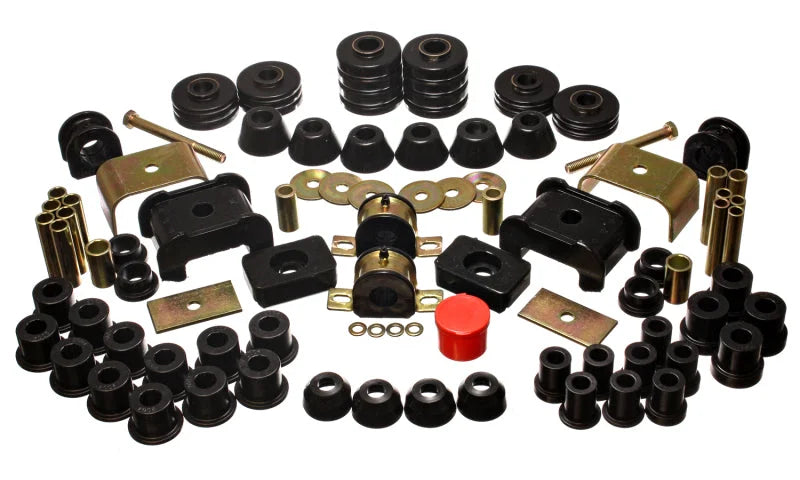 Energy Suspension 73-80 Chev/GMC 4WD w/Aftermarket Front Springs Black Hyper-Flex Master Bushing Set - Main Product View