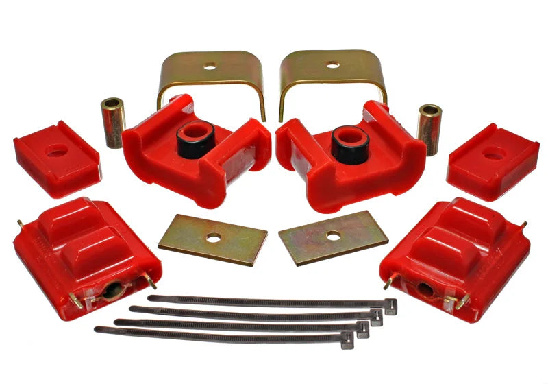 Energy Suspension 73-84 K5 Blazer 4WD Fullsize Red Complete Motor&Trans Mount Set Zinc Finish - Main Product View