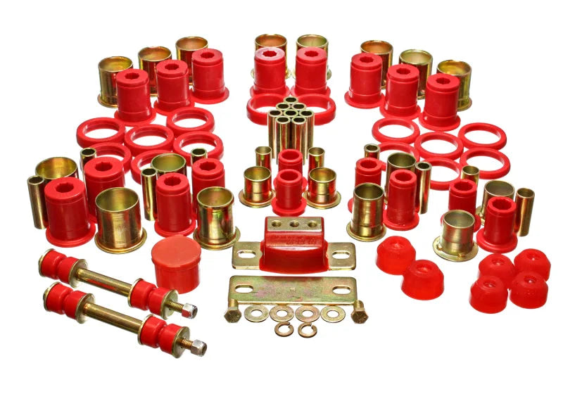 Energy Suspension 74-77 Oldsmobile Cutlass/442/F-85/Europa Red Hyper-flex Master Bushing Set - Main Product View