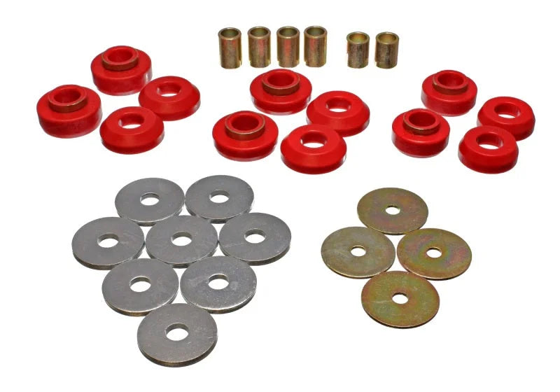 Energy Suspension 75-79 Chevrolet Nova / Chevy II Red Body Mount Set - Main Product View