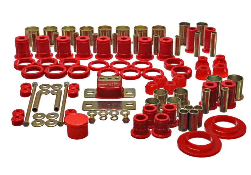 Energy Suspension 78-87 Oldsmobile Cutlass/442/F-85/Europa Red Hyper-flex Master Bushing Set - Main Product View