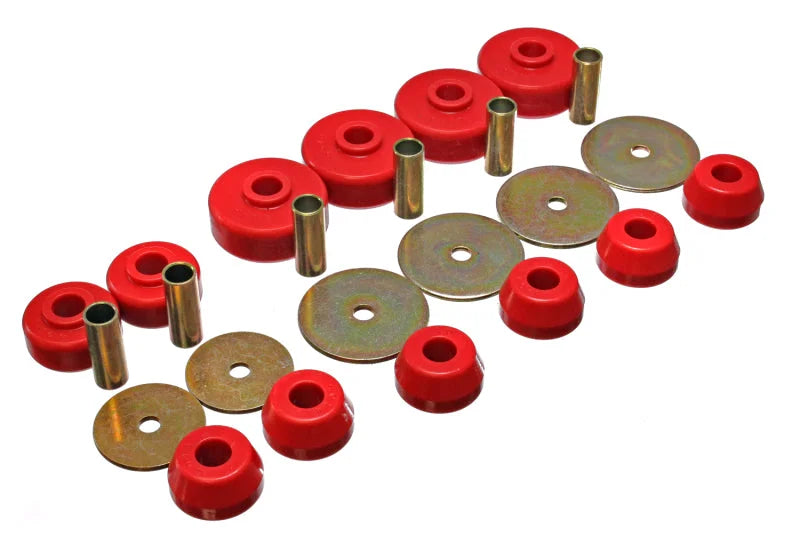 Energy Suspension 79-88 Toyota 4WD (Exc T-100 & Tundra) Red Body Cab Mount Set - Main Product View