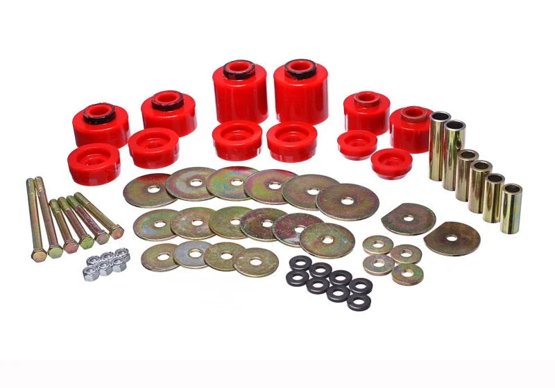 Energy Suspension 80-96 Ford F-150/250/350 Red Body Mount Set Includes Hardware - Main Product View