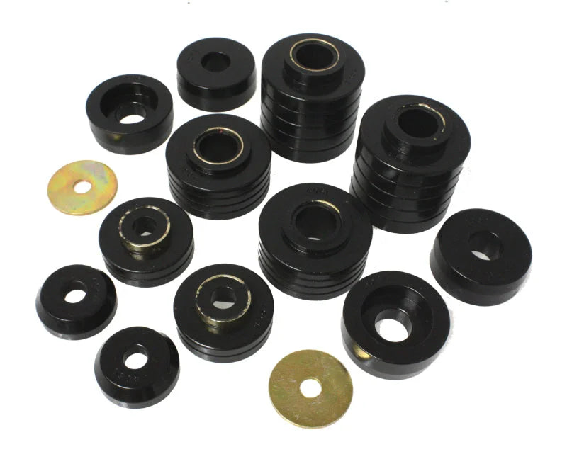 Energy Suspension 80-98 Ford F250/F350 / 80-92 Ford F100/F150 / 85-98 Ford F450 Black Body Mount Set - Main Product View