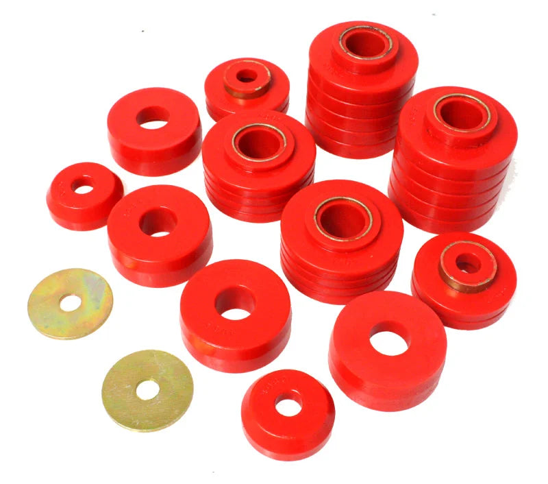 Energy Suspension 80-98 Ford F250/F350 / 80-92 Ford F100/F150 / 85-98 Ford F450 Red Body Mount Set - Main Product View