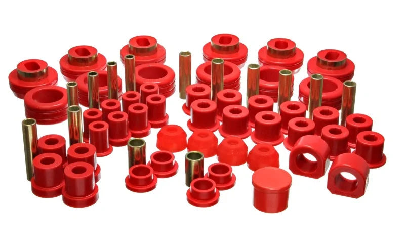 Energy Suspension 81-87 Chevy/GMC 4WD (w/ Aftermarket Frt Springs) Red Hyper-flex Master Bushing Set - Side View