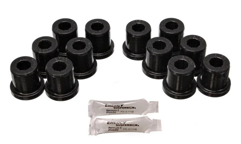 Energy Suspension 81-89 Toyota FJ40/FJ60 Landcruiser 2/4WD Blk Front Leaf Spring Bushing Set - Main Product View