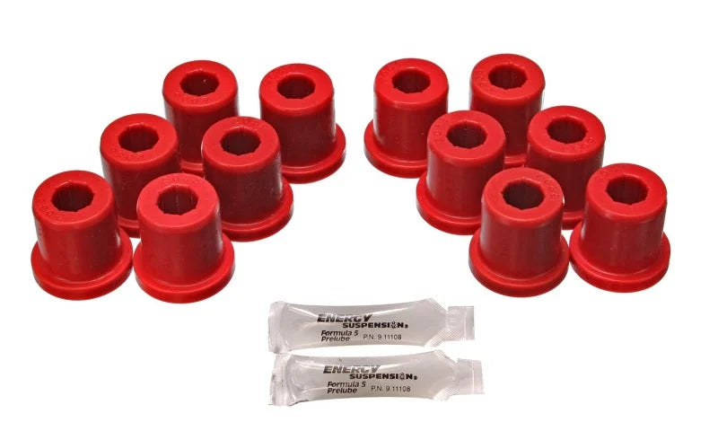 Energy Suspension 81-89 Toyota FJ40/FJ60 Landcruiser 2/4WD Red Front Leaf Spring Bushing (Set of 12) - Main Product View