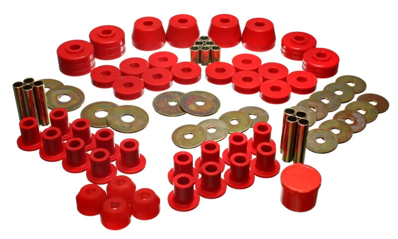Energy Suspension 85-92 VW Golf/GTI/Jetta / 72-93 Dodge Ramcharger Red Hyper-flex Master Bushing Set - Main Product View