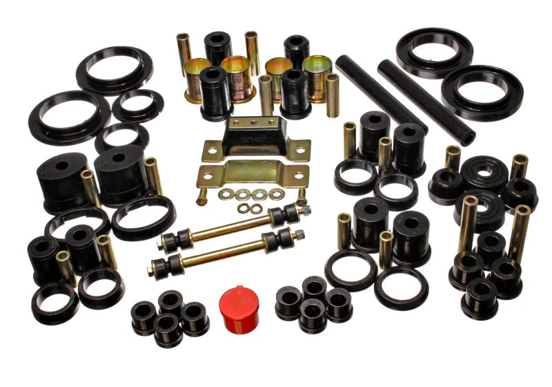 Energy Suspension 85-93 Ford Mustang Black Hyper-flex Master Bushing Set w/ V-8 - Main Product View
