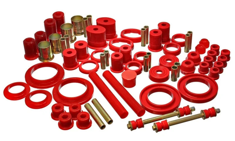 Energy Suspension 85-93 Ford Mustang Red Hyper-flex Master Bushing Set - Side View