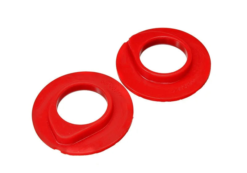 Energy Suspension 90-96 Ford F-150/Ford Bronco Front Coil Spring Isolator Set - Red - Main Product View