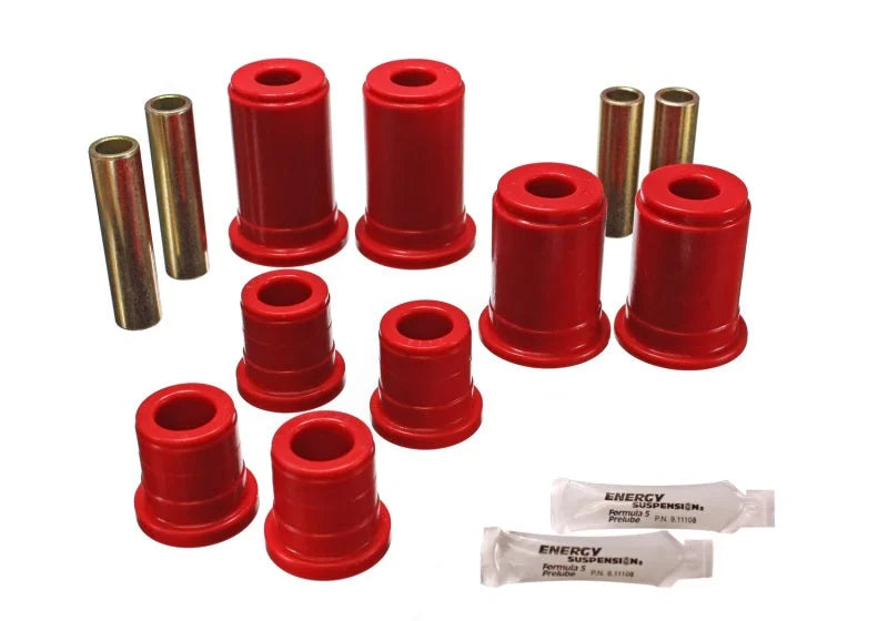Energy Suspension 92-94 K-5 Blazer / 92-99 Denali/Suburban/Yukon Red Front Control Arm Bushing Set - Main Product View