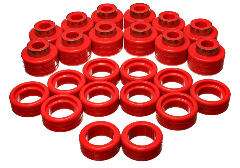 Energy Suspension 92-99 GM Denal XL/Suburban 2WD/Yukon XL 2WD Red Body (Cab) Mount Set - Main Product View