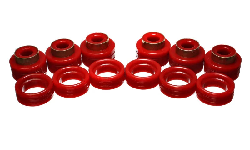 Energy Suspension 94-01 Dodge Ram 1500 / 94-02 Ram 2500/3500 Red Body (Cab) Mount Set - Main Product View