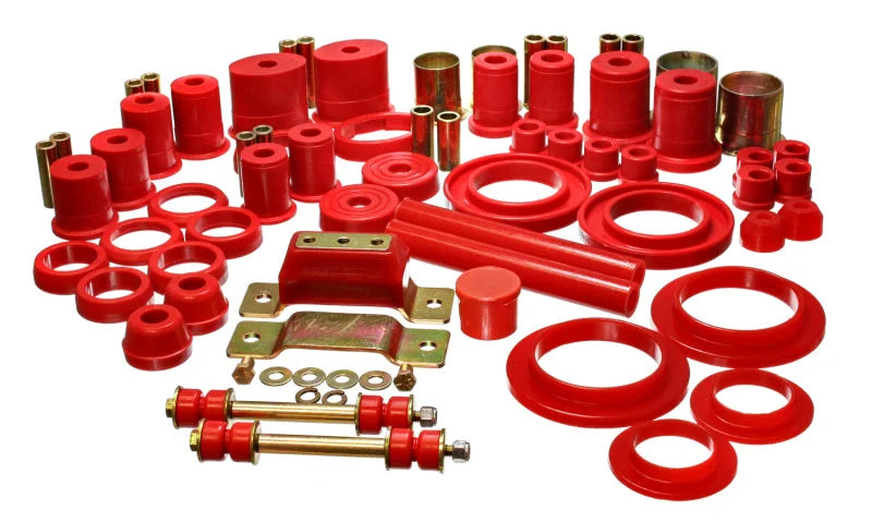 Energy Suspension 94-95 Ford Mustang Red Hyper-flex Master Bushing Set w/ V-8 - Main Product View