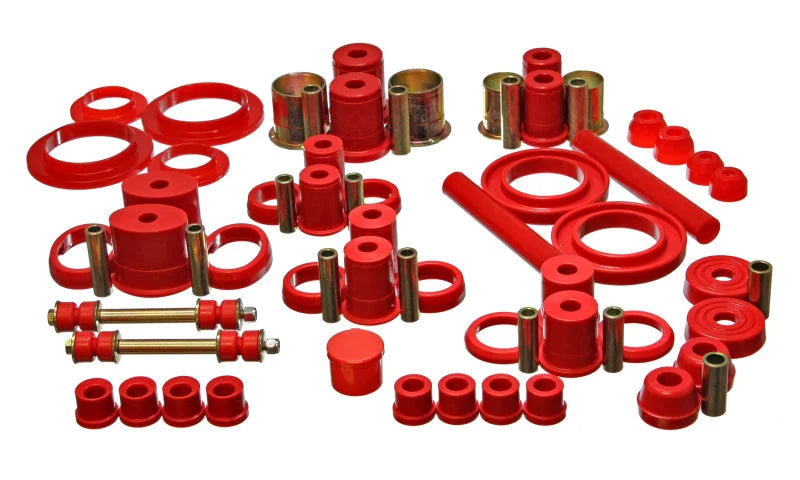 Energy Suspension 94-98 Ford Mustang Red Hyper-flex Master Bushing Set - Main Product View