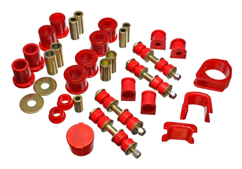 Energy Suspension 97-01 Ford Escort/ZX2 Red Hyper-flex Master Bushing Set - Main Product View