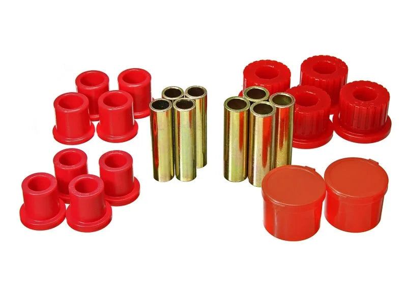 Energy Suspension 98-11 Ford Ranger 2/4WD Rear Leaf Spring Bushing Set - Red - Main Product View
