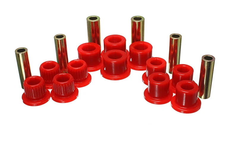 Energy Suspension 99-04 Ford F-350 2wd/F-250 SD 4wd/F-350 4wd Red Rear Leaf Spring Bushing Set - Main Product View