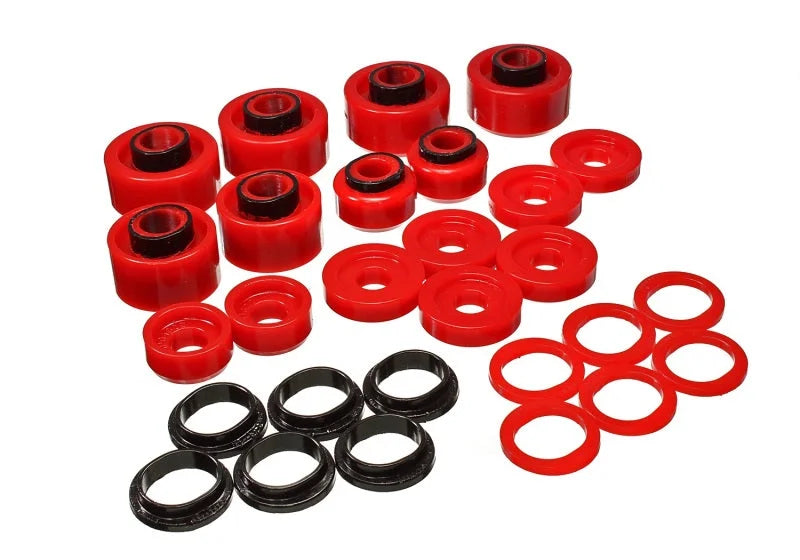 Energy Suspension 99-07 Ford F-250/F-350 SD 2/4WD Crew Cab Body Mount Set - Red - Main Product View