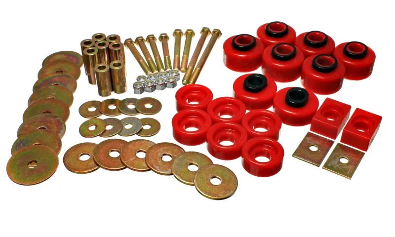 Energy Suspension Body Mnt 2/4 Wd Super Crew - Red - Side View