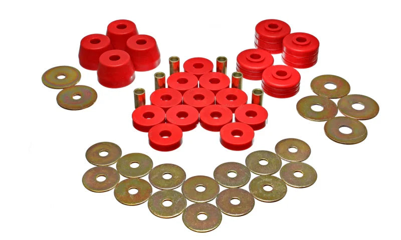 Energy Suspension Body Mount Bushing Sets - Red - Main Product View
