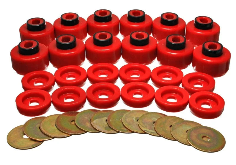 Energy Suspension Body Mount Set - Red - Side View
