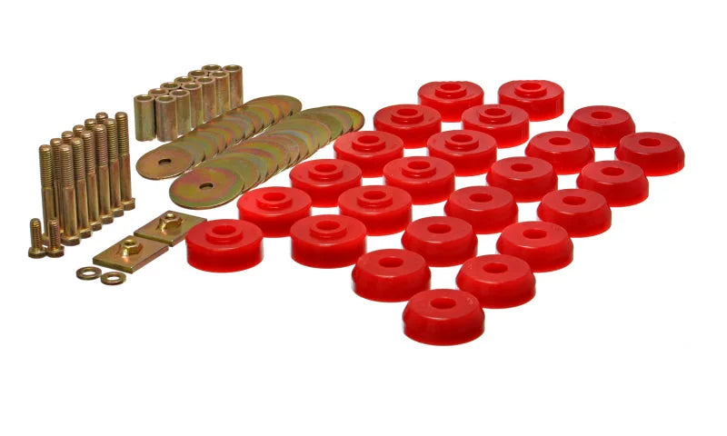 Energy Suspension Chevy 59-64 Belair/Biscayne/Caprice/Impala /59-63 El Camino Red Body Mount Set - Main Product View