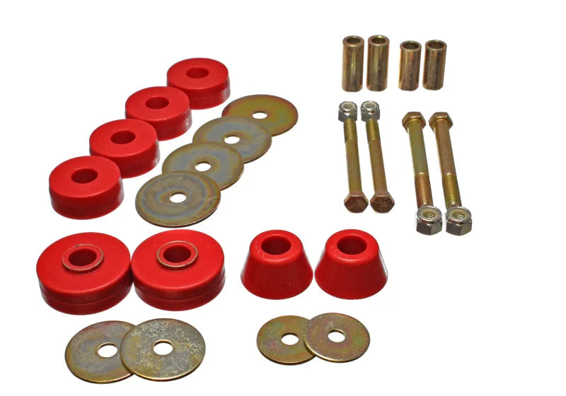 Energy Suspension Chevy Pickup Body Mounts - Red - Main Product View