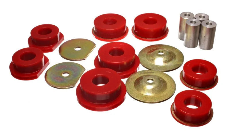 Energy Suspension Dodge 08-10 Challenger/ 07-10 Charger/05-08 Magnum RWD Red Rear Subframe Bushings - Main Product View