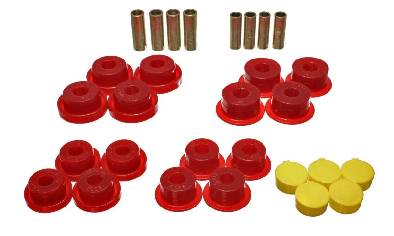Energy Suspension Dodge Ram 99-01 1500/99-02 Ram 2500/3500 4WD Red Front End Control Arm Bushing Set - Side View