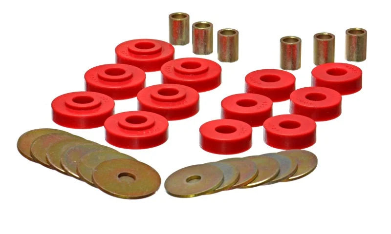 Energy Suspension GM Corvette Red Body Mount Set - Side View