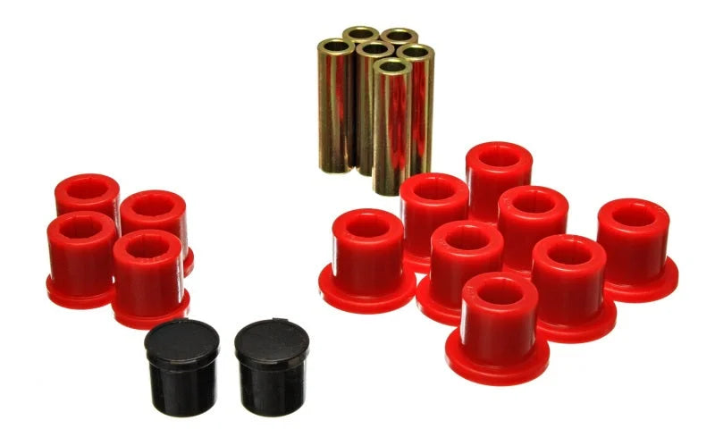Energy Suspension Rear Spring Bushing Set - Red - Side View