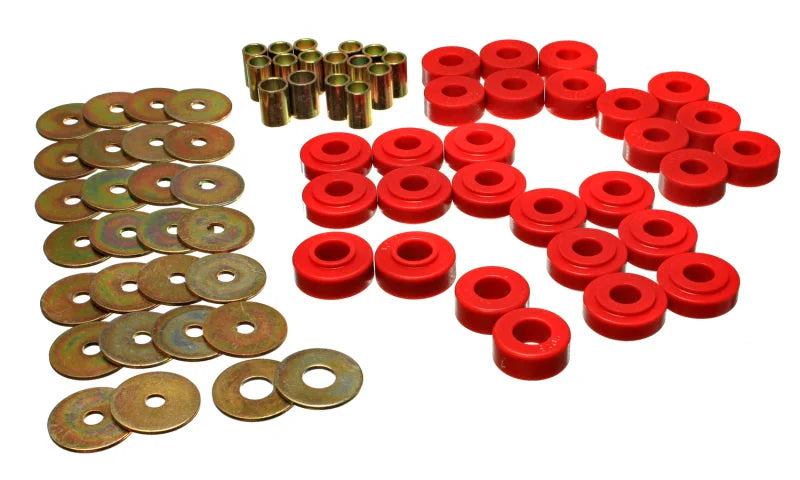 Energy Suspension Rr Spring Frame Shackle Kit - Red - Main Product View