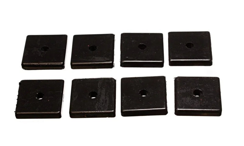 Energy Suspension Square Pad Set 2-1/16in Length x 2-1/16in Width x 3/8in Hole ID x 3/8in H-Black - Side View