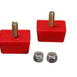 Load image into Gallery viewer, Energy Suspension Univ Red 7/8in H x 1-7/8in L x 1-3/8in W Low Profile Rectangular Bump Stops (2 ea) - Main Product View