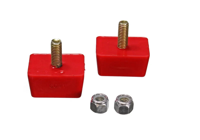 Energy Suspension Univ Red 7/8in H x 1-7/8in L x 1-3/8in W Low Profile Rectangular Bump Stops (2 ea) - Main Product View