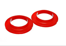 Load image into Gallery viewer, Energy Suspension Universal 2 3/16in ID 3 1/2in OD 11/16in H Red Coil Spring Isolators (2 per set) - Side View