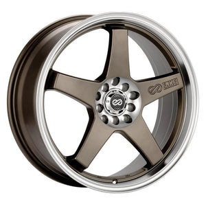 Enkei EV5 17x7 4x100/114.3 38mm Offset 72.6 Bore Diameter Matte Bronze w/ Machined Lip Wheel - Main Product View